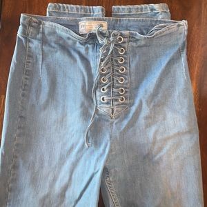 Free People Lace Up Jeans